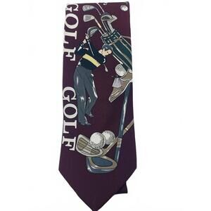 Vintage American Sports Vintage Golf Themed Neck Tie